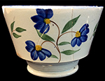 Pearlware painted underglaze  London shape cup.  3.75” rim diameter; 2.75” vessel height.